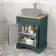 Lucia Midnight Green Cabinet with Oak Effect Top 640mm - Excludes Counter Top Basin