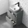 Trent Stone Grey Vanity Drawer with Curved Counter Top Basin 600mm
