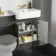 Monaco Graphite Grey Combination Vanity Basin with Marble Top 1200mm (Excludes Pan & Cistern) - Brushed Brass Accents