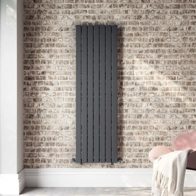 Faro Anthracite Single Flat Panel Vertical Radiator 1600x490mm