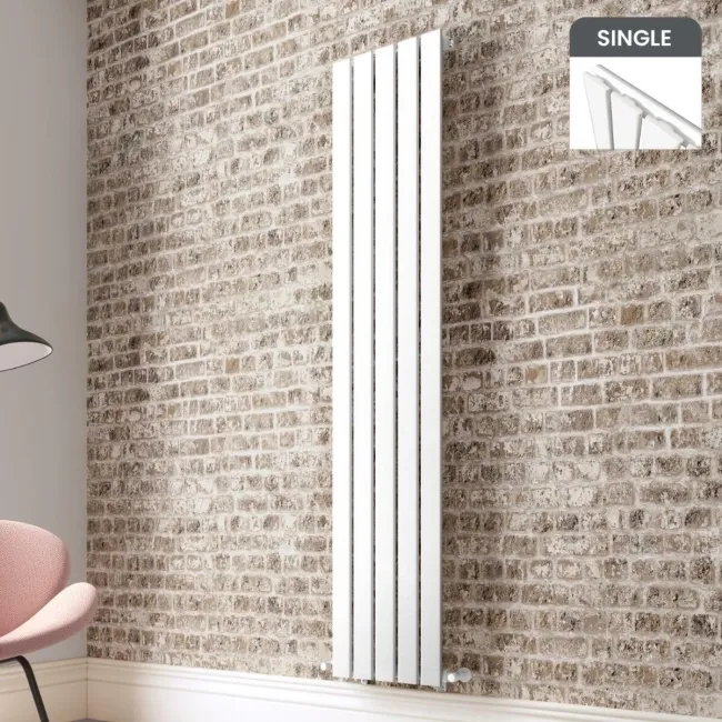 Faro White Single Flat Panel Vertical Radiator 1800x350mm