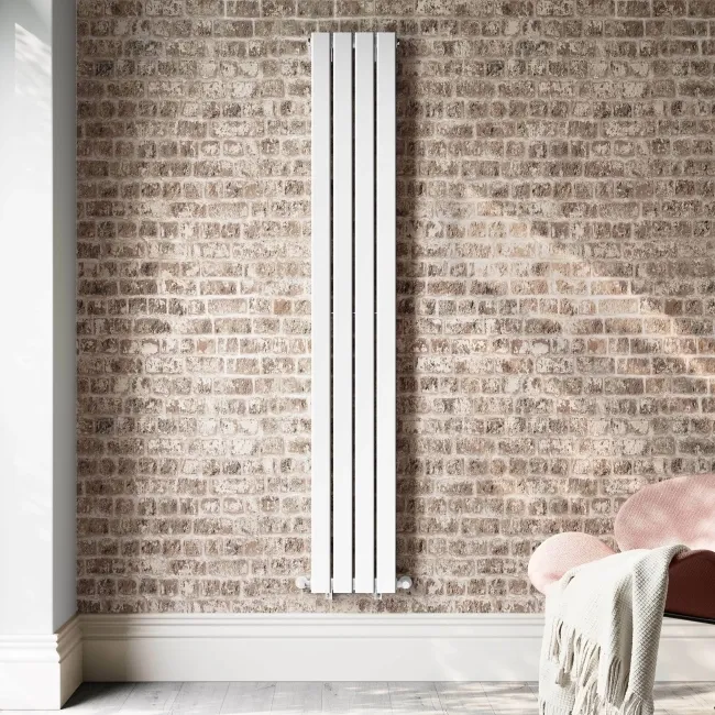 Faro White Double Flat Panel Vertical Radiator 1800x280mm