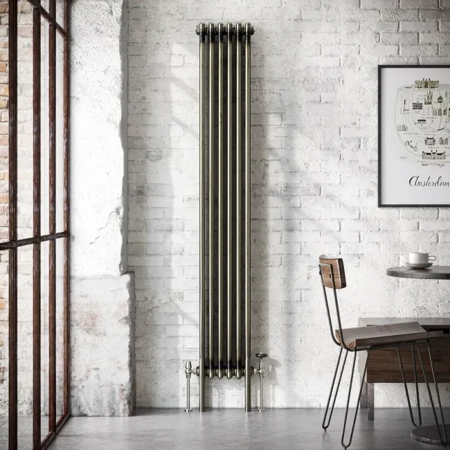 Athens Raw Metal Triple Column Vertical Traditional Radiator 1800x290mm