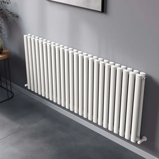 Marbella White Double Oval Panel Radiator 600x1440mm