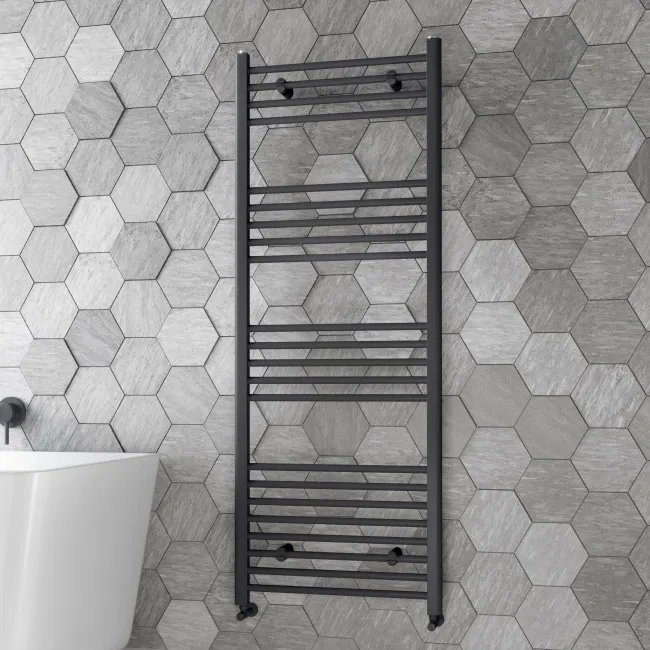 Barcelona Anthracite Straight Heated Towel Rail 1600x600mm