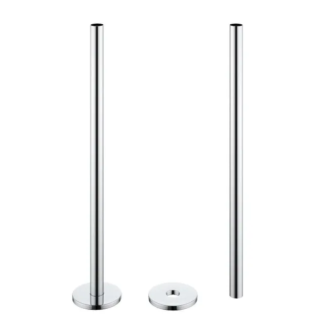 Chrome Pipe Connectors For Heated Towel Rails & Radiators (Pair) 300mm