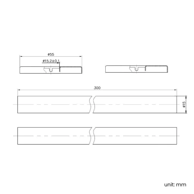 Brushed Brass Pipe Connectors For Heated Towel Rails & Radiators (Pair) 300mm