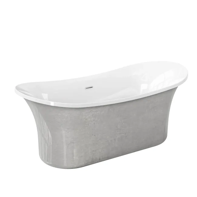 Trafalgar Silver Effect 1700mm Freestanding Roll Top Slipper Bath