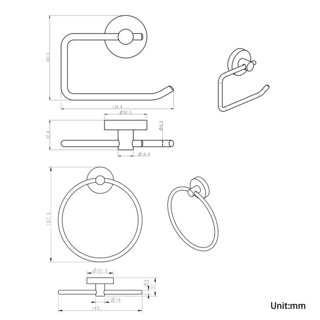 Sofia Chrome Toilet Roll Holder & Towel Ring