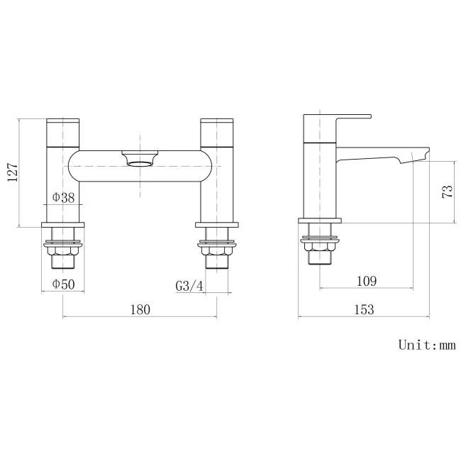 Anker Chrome Basin & Bath Mixer Tap Set