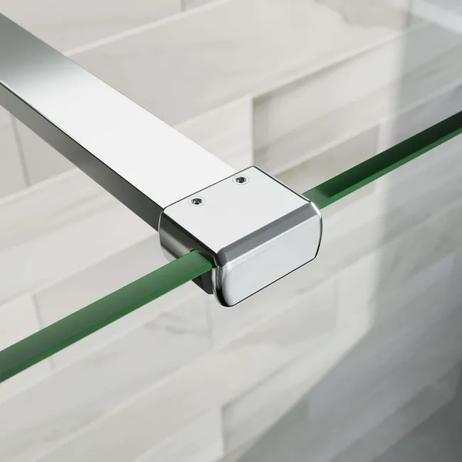 Copenhagen Easy Clean 8mm Walk Through Wet Room Shower Glass Panel 1400mm & 250mm Return Panel