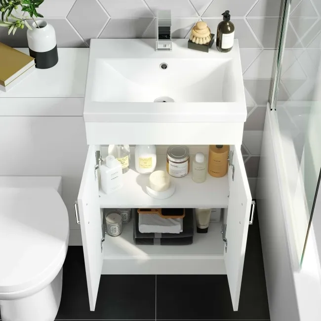 Mersey Gloss White Combination Vanity Basin and Austin Toilet 1000mm