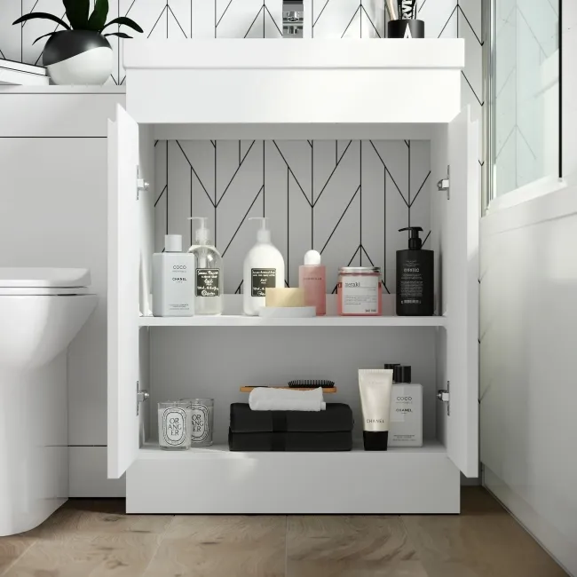 Trent Gloss White Combination Vanity Basin and Aruba Toilet 1100mm