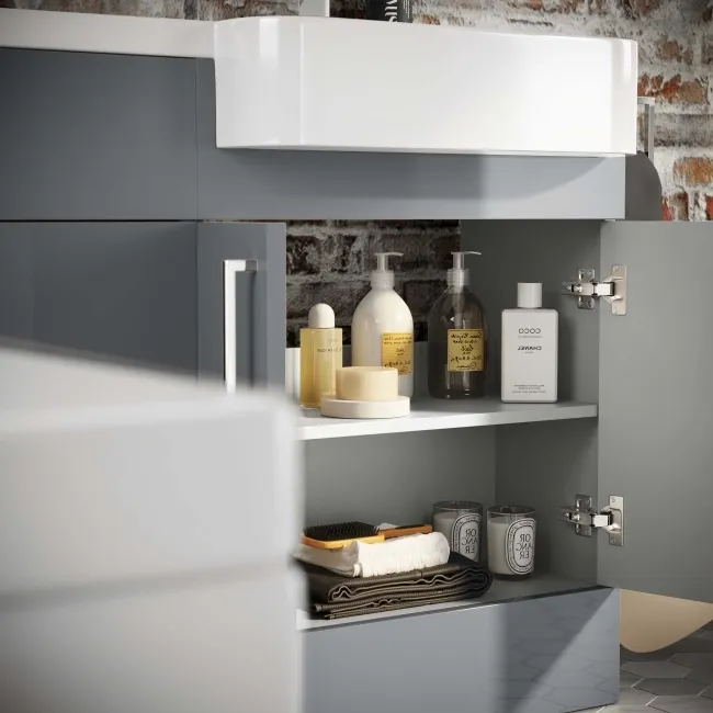 Harper Stone Grey Combination Vanity Basin and Atlanta Toilet 1200mm - Right Handed