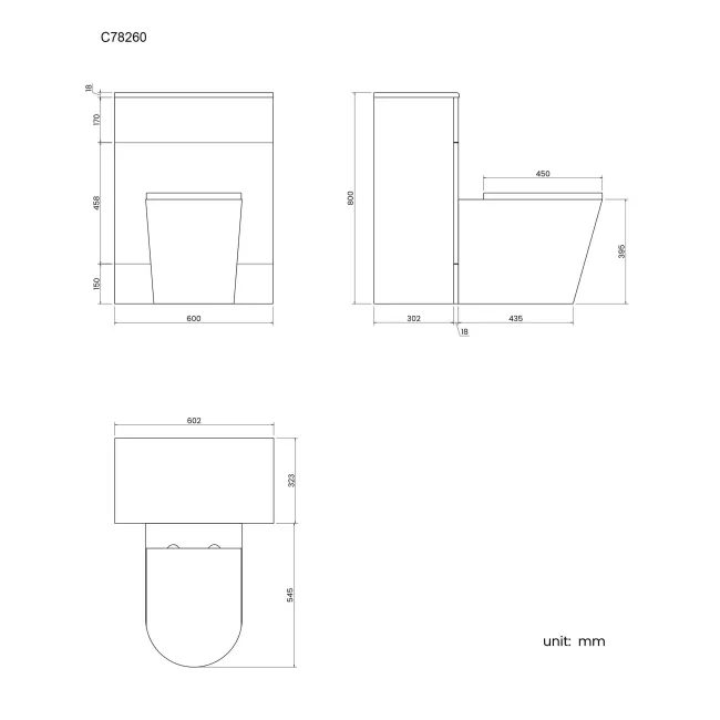 Harper Stone Grey Back To Wall Unit and Boston Toilet