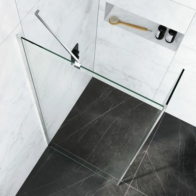 Copenhagen Easy Clean 8mm Wet Room Shower Glass 900mm & 250mm Return Panel