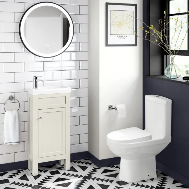 Bermuda Chalk White Cloakroom Basin Vanity 400mm