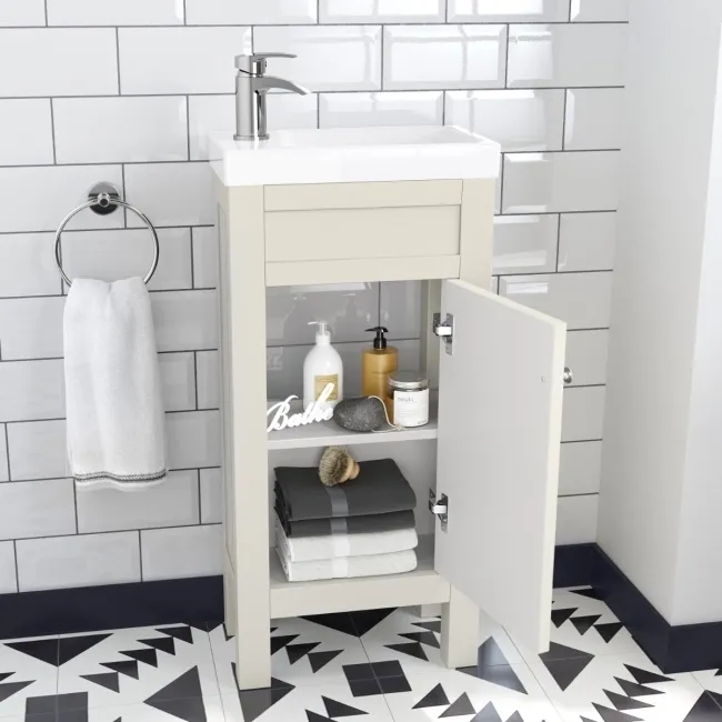 Bermuda Chalk White Cloakroom Basin Vanity 400mm