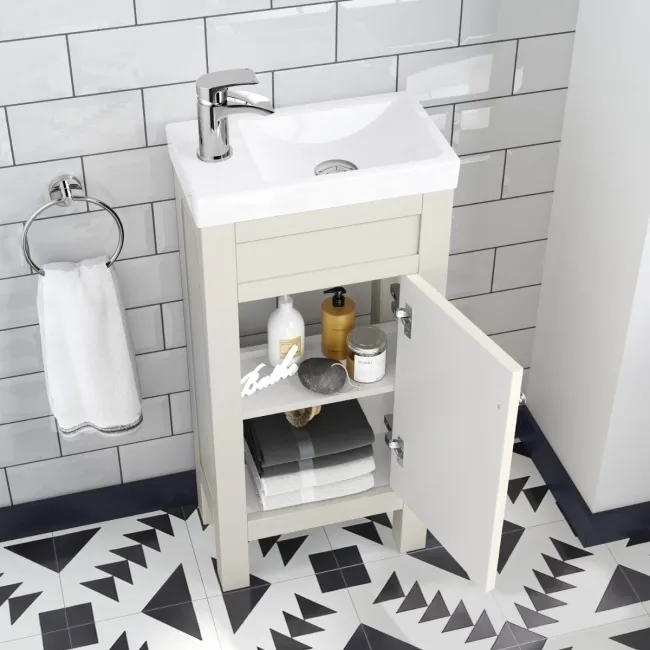 Bermuda Chalk White Cloakroom Basin Vanity 400mm
