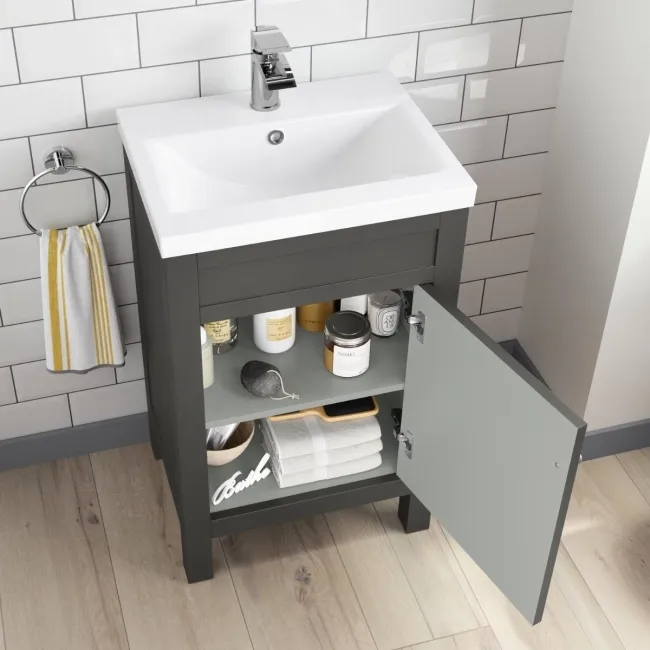 Bermuda Graphite Grey Basin Vanity 500mm