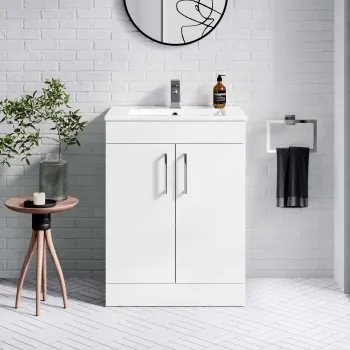 Mersey Gloss White Basin Vanity 600mm