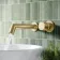 Ennis Brushed Brass Wall Mounted Basin Mixer Tap with Knurled Detailing