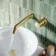 Ennis Brushed Brass Wall Mounted Basin Mixer Tap with Knurled Detailing