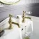 Beauly Traditional Brushed Brass Hot & Cold Basin Taps