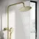 Brushed Brass Round Thermostatic Shower