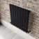 Faro Matt Black Single Flat Panel Horizontal Radiator 600x560mm