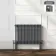 Athens Anthracite Double Column Horizontal Traditional Radiator 600x785mm