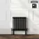 Athens Matt Black Double Column Horizontal Traditional Radiator 600x605mm
