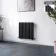 Marbella Matt Black Double Oval Panel Radiator 600x600mm