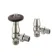 Brushed Nickel Angled Traditional Manual Radiator Valves (Pair) Standard 15mm