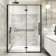 Helsinki Matt Black Premium Easy Clean 8mm Hinged Shower Door 1400mm
