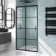 London Matt Black Grid 6mm Sliding Shower Door 1100mm