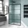 London Matt Black Grid 6mm Sliding Shower Door 1200mm