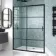 London Matt Black Grid 6mm Sliding Shower Door 1400mm