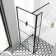 Munich Matt Black Grid Easy Clean 8mm Pivotal Wet Room Shower Glass Return Panel 250mm