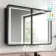 Olivia Black Framed Illuminated LED Mirror Cabinet 710x1000mm