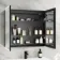 Aurora Matt Black Illuminated LED Mirror Cabinet 700x800mm