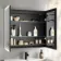 Esme Matt Black Illuminated LED Recessed Mirror Cabinet 700x800mm