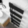 Seville Electric Matt Black Designer Flat Panel Heated Towel Rail 1600x600mm