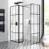 Munich Matt Black Grid 8mm Walk In Shower Enclosure 800mm & 800mm Glass with Pivotal Return Panel