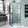 Toulon Matt Black Easy Clean 6mm Pivot Shower Door 1100mm