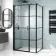 Toulon Matt Black Grid Easy Clean 6mm Pivot Shower Enclosure 1000x800mm