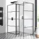 Munich Matt Black Grid 8mm Walk In Shower Enclosure 1100mm & 900mm Glass with Pivotal Return Panel
