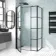 Toulon Matt Black Grid Easy Clean 6mm Pivot Shower Enclosure 1000x700mm