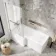L Shaped 1700 Shower Bath & 4mm Fixed Screen with Rail - Left Handed