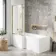 L Shaped 1700 Shower Bath & 6mm Easy Clean Brushed Brass Bath Screen - Left Handed